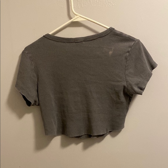 Gray Ribbed Women's Top - Picture 2 of 2